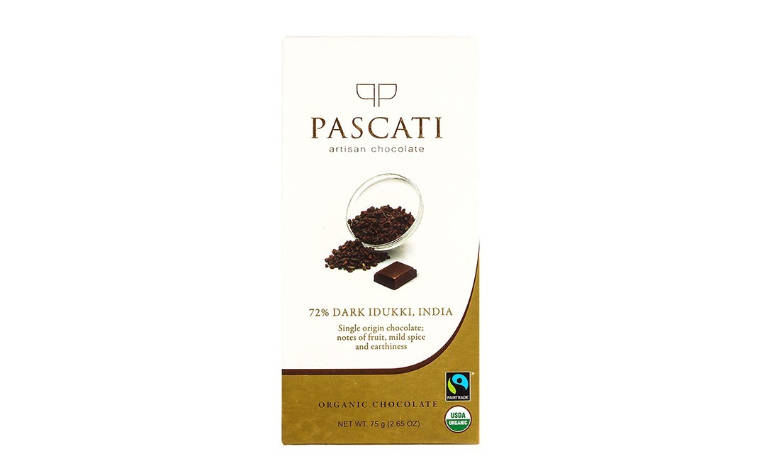 Pascati 72% Dark Idukki, India Organic Chocolate   Box  75 grams